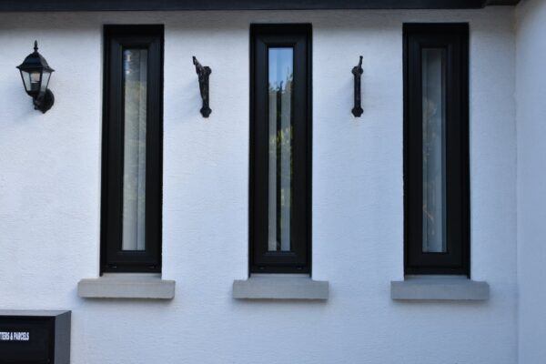 Black slimline casement windows