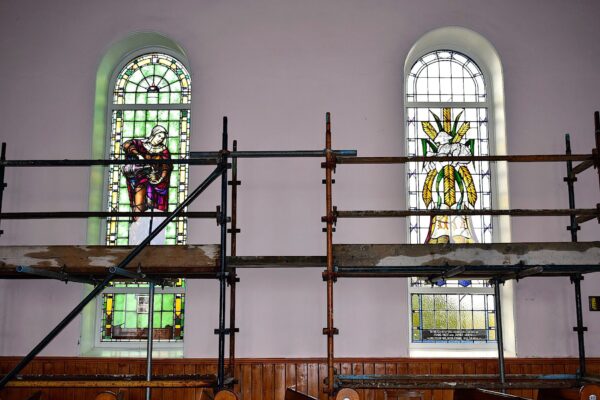 Image of lead glass windows in a church
