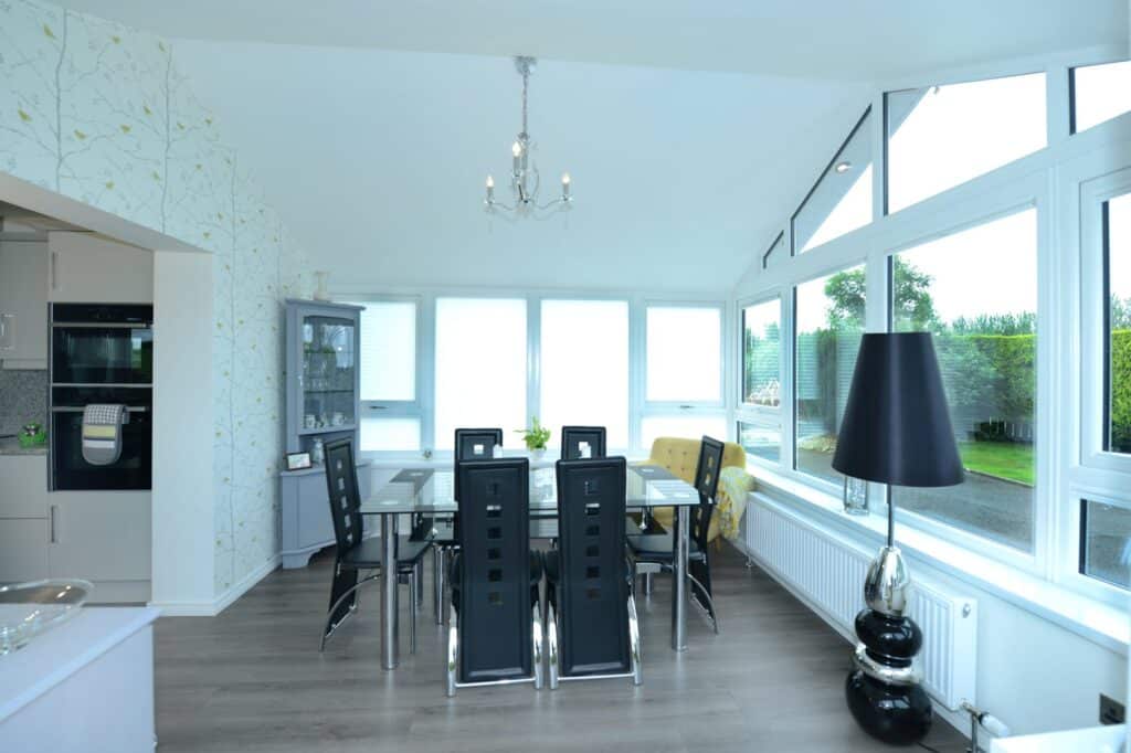 Apex Sunroom Extension with dwarf walls and plumbed radiator built in Belfast