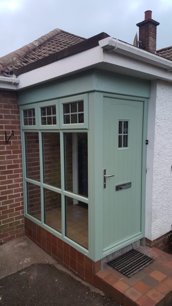 Chartwell Green Porch With Matching Georgian Bar Windows
