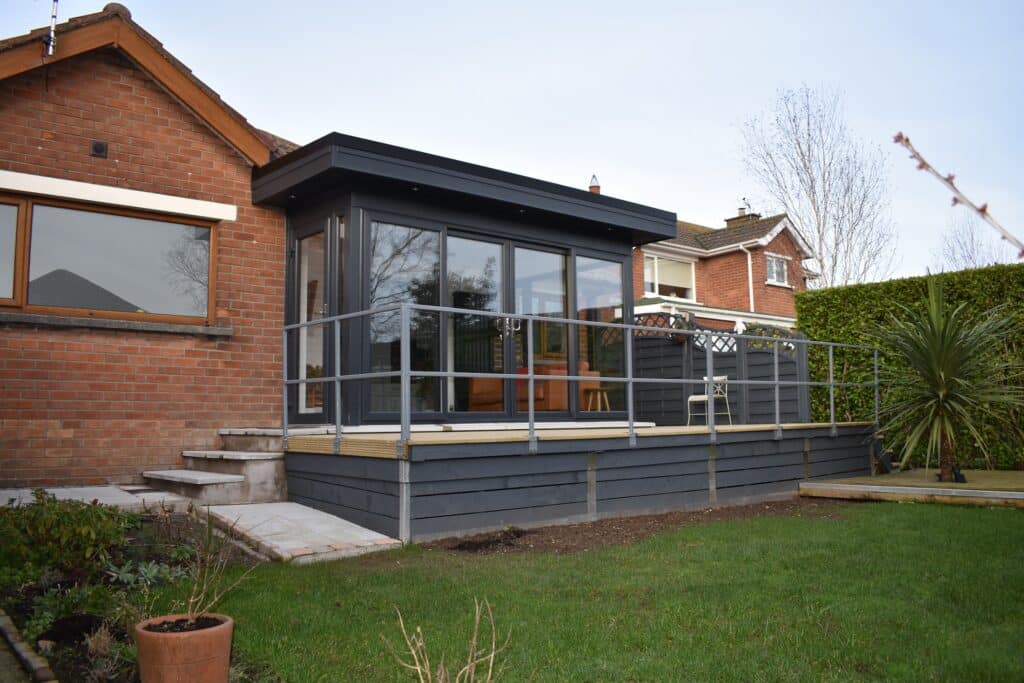 Modern pod extension designed for comfort and light by Budget Designer HomeWorks in Northern Ireland