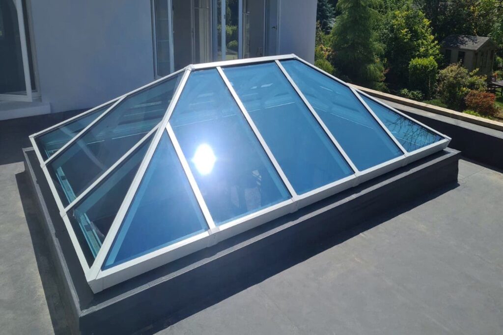 Thermally efficient White aluminium Skylight with self cleaning glass by Budget Designer HomeWorks