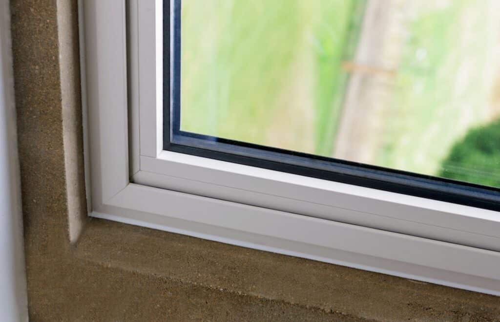 Aluminium heritage window finished in cream