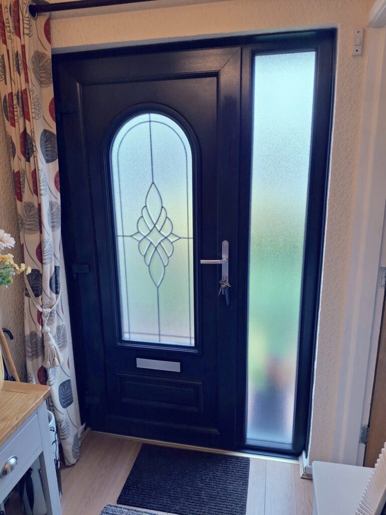 inside View Of Grey uPVC Door designed and installed by Budget Designer HomeWorks