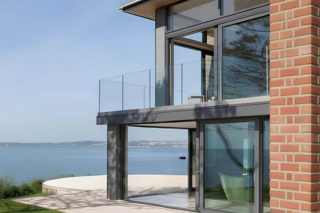 Large Modern Aluminium Sliding Doors by Budget Designer HomeWorks in Bangor, Northern Ireland